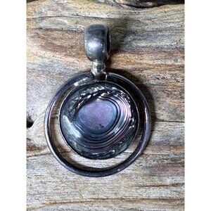 Sterling Silver Pendant With Abalone Centerpiece 20.18g